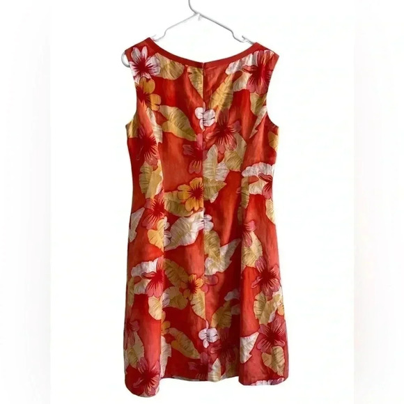 CYNTHIA Howie Women's Multicolor Orange Floral Sheath Dress Size 6 - Picture 2 of 5